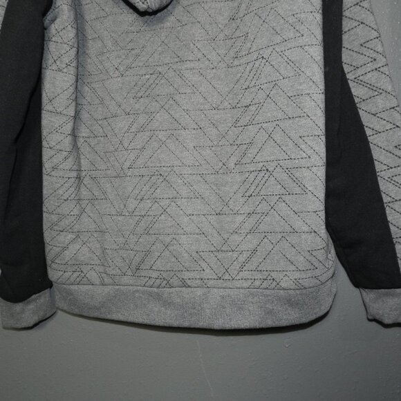 G-Net Mens Grey And Black Print Faux Fur Zip Up Winter Hoodie Jacket Size Large - Picture 5 of 7